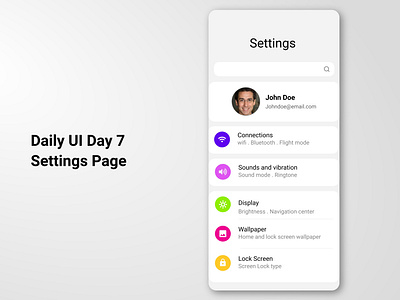 Daily UI Day 7 | Settings page