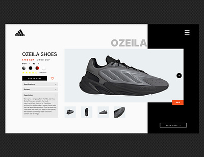 Daily UI 12 | E-commerce Single item adidas black e commerce shoes shop ui ux web design