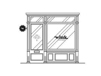 Wink Jewelry architecture building cute flat house illustration jewelry linework shop store