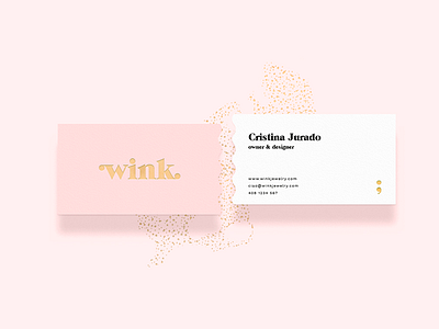 Business Cards branding business cards foil jewelry logo luxury pink print stationery