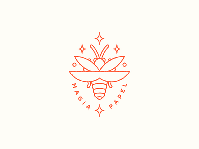 Magia Papel Badge badge firefly illustration logo magic mark monoline