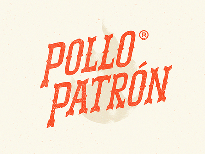 Pollo Patrón Logo bbq chicken fire food grill logo mexico roasted smoked texas texture wild west