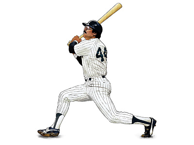 Reggie Jackson Artwork art artwork baseball digital illustration mangastudio painting reggie reggie jackson swing yankees