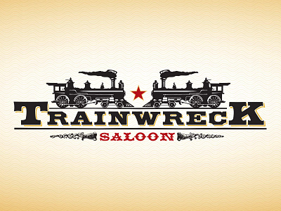 Trainwreck Saloon Logo brand branding design logo restaurant retro st. louis stl train trains vintage western