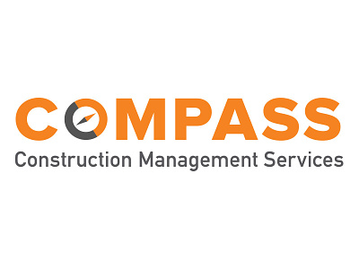 Compass Construction Management Services Logo design icon logo typography