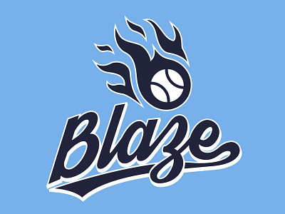 Blaze Softball Team Logo baseball blaze branding flame logo softball sports