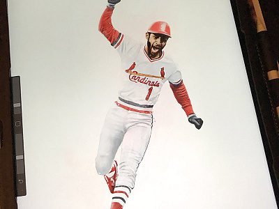 Ozzie Smith Go Crazy Digital Painting baseball cardinals digital digital painting illustration ipad painting procreate