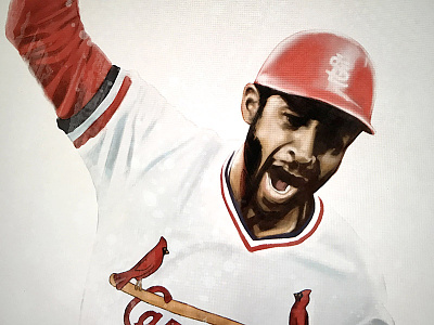 Ozzie Smith Go Crazy Digital Painting Detail baseball cardinals digital illustration ipad painting procreate