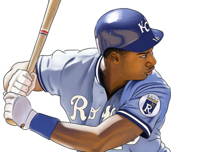 Bo Jackson Digital Painting art artwork baseball digital illustration ipad kansascity kc painting royals