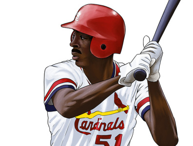 Willie McGee Digital Painting art artwork baseball cardinals digital illustration ipad painting stl stlouis