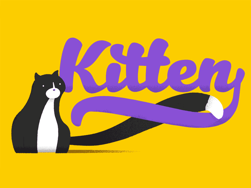 Kitten Free Typeface Animated Specimen animation brushscript illustration type design typeface vintage