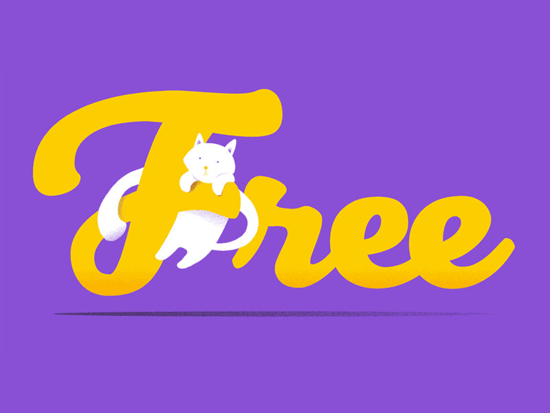 Kittens like it free animated animation brushscript illustration kitten type design typeface vintage