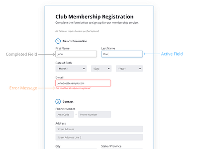 Registration Form form form fields registration registration page ui ux uxui