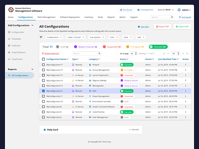 Workforce Software Dashboard configuration dashboard dashboard design software software dashboard table ui uiux ux web application