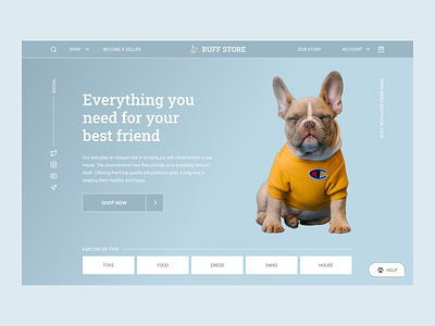 Dog Shopping dog ecommerce landing page shopping web design