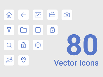 80 Line Icons - FREE icon pack basic icons icon icon pack icons line icon vector