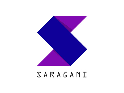 Saragami - Sara's Origami Logo art design fold letter logo origami paper sara saragami text