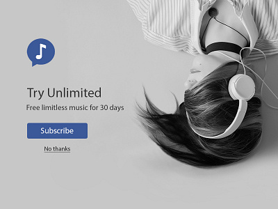 Unlimited Music music subscription ui