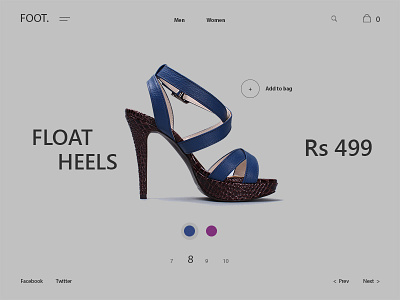 Footwear - Product Page e commerce footwear landing page product ui