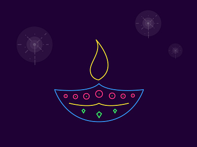 Diwali colors crackers diwali festival illustration