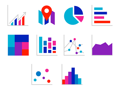 Charts icons chart colorful cool icon set icons