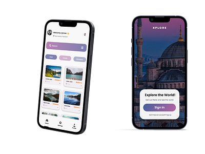 XPLORE Travel App UI app app design design interaction design mobile app portfolio travel ui uiux ux