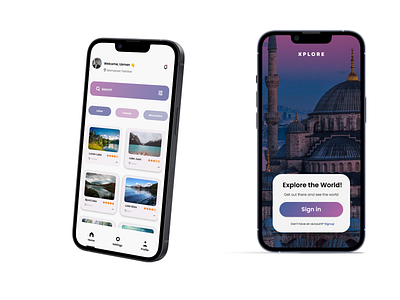 XPLORE Travel App UI