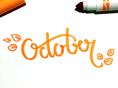 October crayola handtype lettering october orange type typography