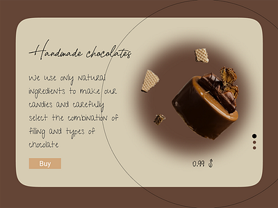 Website for the sale of handmade candies. chocolate design food shop site ux web design