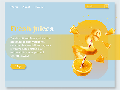 Website for the sale of freshly squeezed juices. design drinks food site ux web design