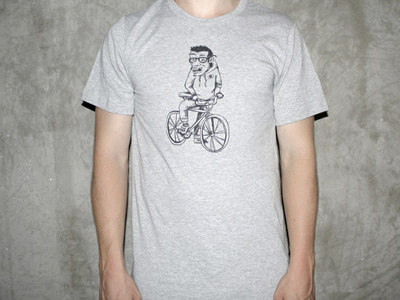 Cyclist black cycle cyclist design illustration t shirt tee
