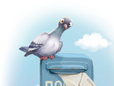You've got mail art contacts digital painting illustration mail pigeon