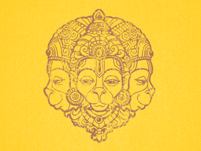 Hanuman art character clothes custom drawing hand drawing hanuman illustration india t shirt tee yoga