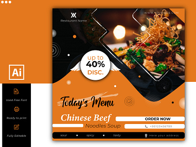 Food social media instagram post template banner template branding design food food banner graphic design illustration instagram post post social media