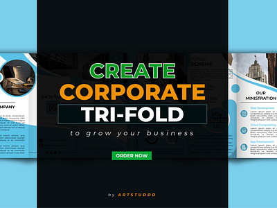 I will design corporate trifold brochure