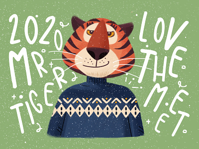 Poster of the tiger of the zodiac animal illustration lovely photoshop tiger zodiac
