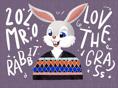 Poster of the rabbit of the zodiac illustration illustration art lovely poster procreate rabbit zodiac
