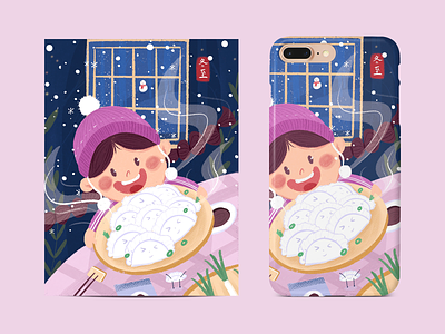 冬至日 girl illustration illustrator lovely poster winter 冬至日 雪