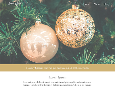 Holiday Spirits Website Design Concept branding ui web