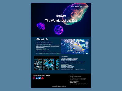 Aquarium Home Page Concept branding ui ux webdesign