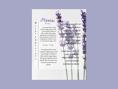 Menu Concept from College branding typography