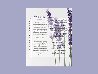 Menu Concept from College