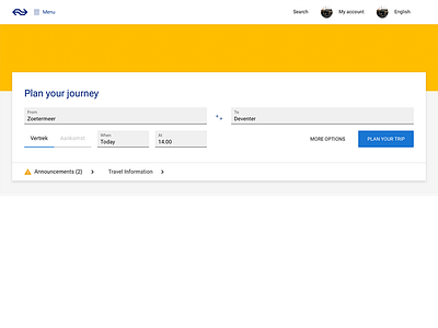 NS Material Design - Dutch Passenger rail service google material design ns research style test train