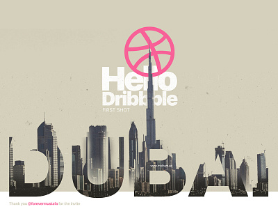 Hello Dribbble! debut dubai hello dribbble thank you