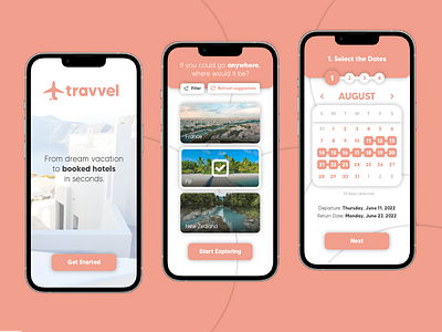 Travel Mobile App UI Mockup - Travvel