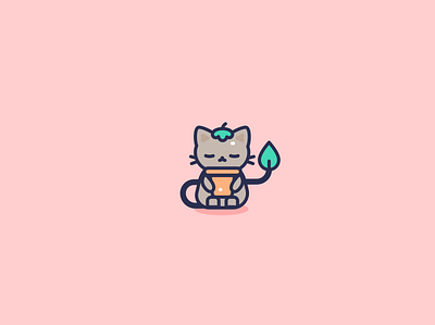 Pot kitty animal cat character cute design flat icon illustration illustrator kawaii neko vector