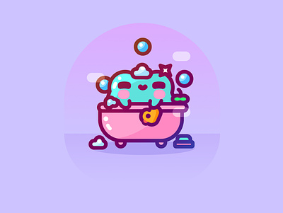 Self-care Sunday animal character cute design frog icon illustration illustrator kawaii selfcare vector