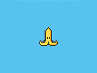 Banana Peel banana game illustration illustrator mario peel pixel