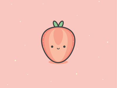 Strawberry flat fruit icon illustration illustrator strawberry vector