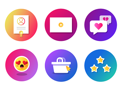 Icons gradient icons illustration infographic vector